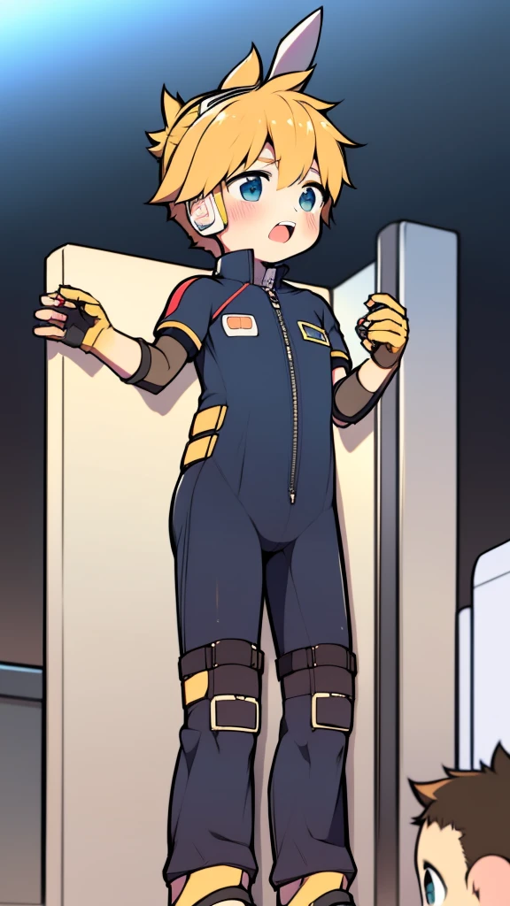 ((A young boy)),(Youthful feeling),One-piece mountaineering suit,slender figure,Healthy limbs,goggles,fingerless gloves,cotton socks,short sleeves,moan,Rabbit ears,zipper,standing,Sensing Double Pamis Changyu
