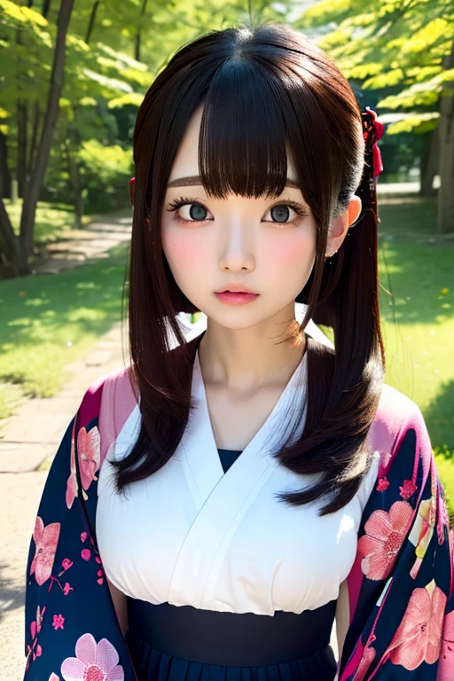 masterpiece, best quality, highres, 1girl 22 ahoge hair ornament, kimono 
