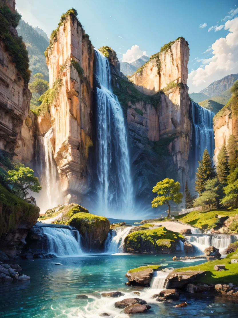 ((masterpiece、highest quality、Super detailed、High resolution、sharp focus))、((there are no humans))、Waterside scenery、water flowing、the most beautiful works of art in the world、intricate details、dramatic、Photorealistic pictorial art