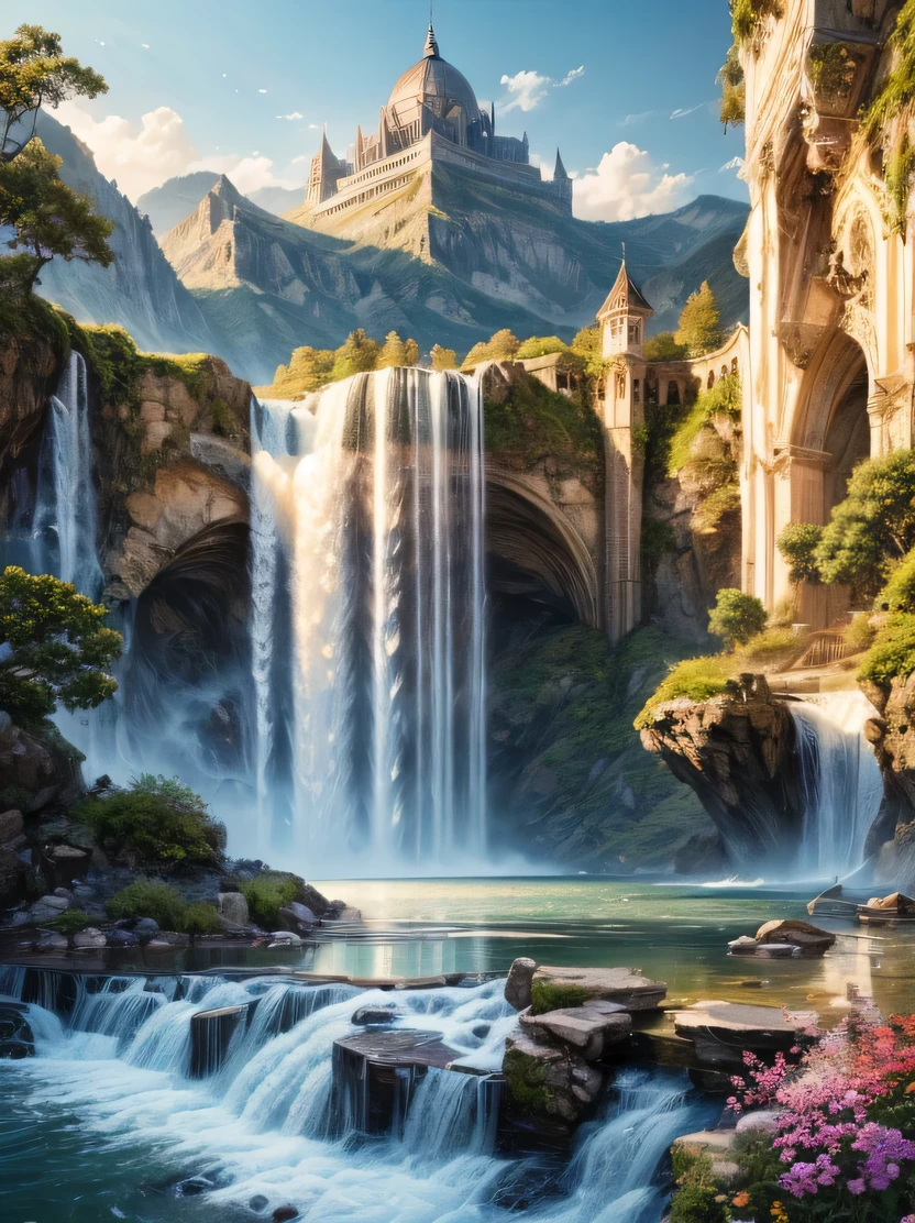 ((masterpiece、highest quality、Super detailed、High resolution、sharp focus))、((there are no humans))、Waterside scenery、water flowing、the most beautiful works of art in the world、intricate details、dramatic、Photorealistic pictorial art