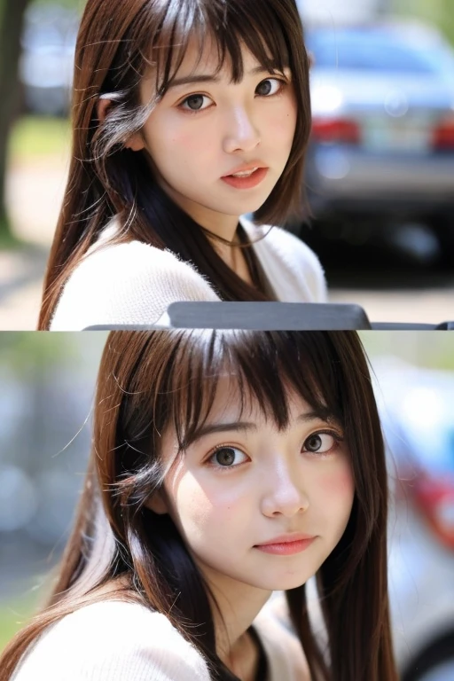 「Wait a minute」A cute girl with an expression like this