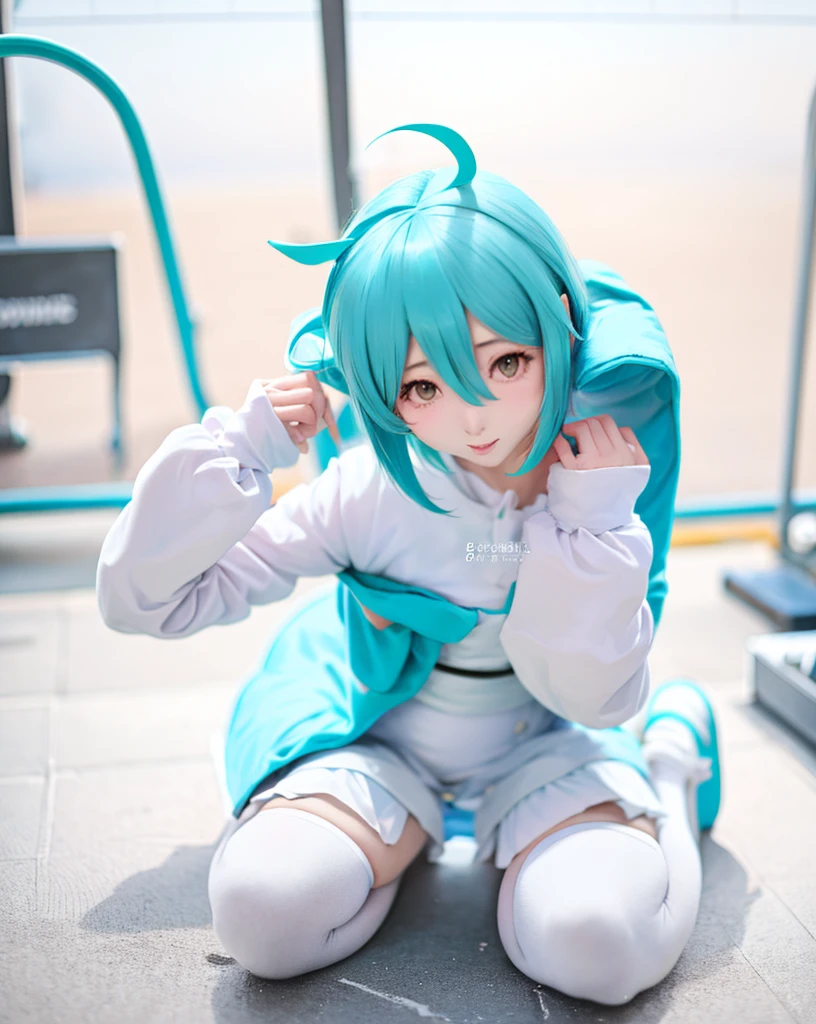 Jojo style, cute pose, white skin, lolita, skirt, moe, front, small boobs