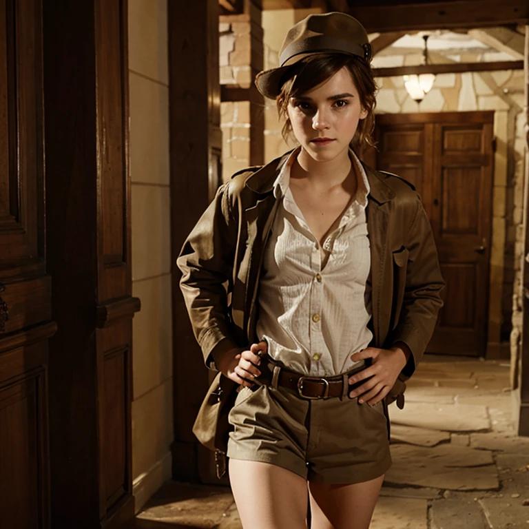 Emma Watson dressed as an archaeologist