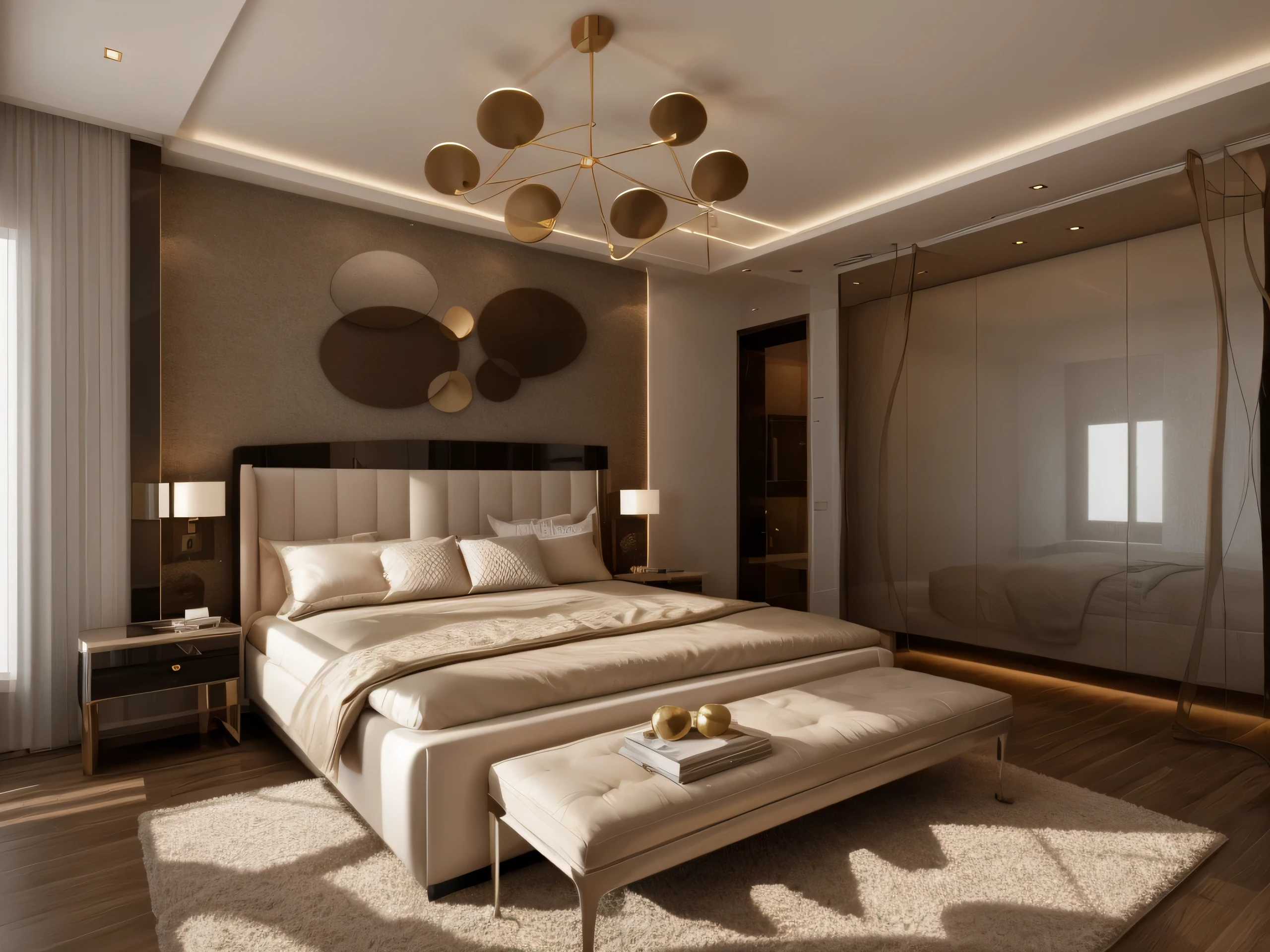 modern, interior, luxirous bedroom