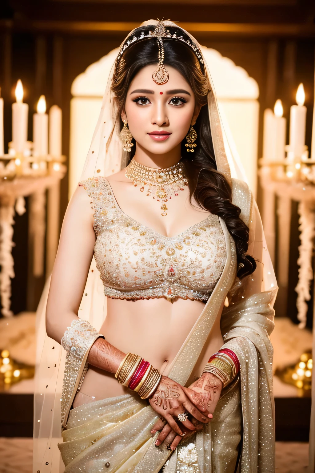 (Masterpiece,topquality)8k,32k,ultrarealistic           A mesmerizing blend of tradition and elegance, the beautiful bride is a sight to behold in her graceful saree and exquisite jewellery!(perfect eyes, lips, face,) lips are detailed, eyes on position, (huge breasts 1.2) 1girl, solo shoot, half body views, 

Make wedding planning easy and hassle free!⁠ ShaadikiTaiyari Aasaan Hai!⁠



#wedding #bridallook #indianwedding #weddingphotography #bridaljewellery #weddingmakeup #weddingsaree #shaadikitaiyari #weddinginspiration6