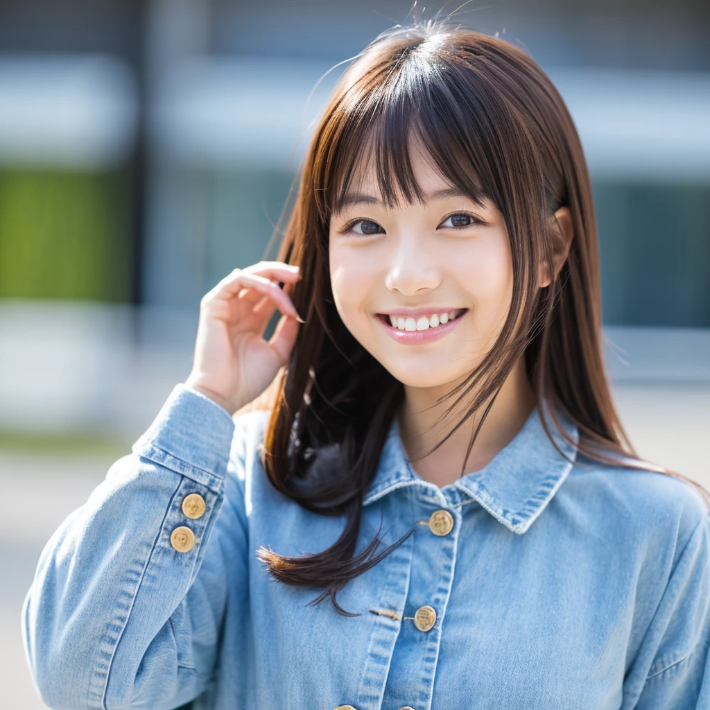 high resolution、real、Photo quality、A Japanese woman wearing modern fashion and with a cute smile