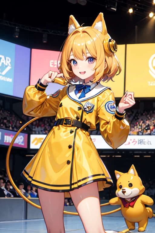 Golden dog mascot costume human figure