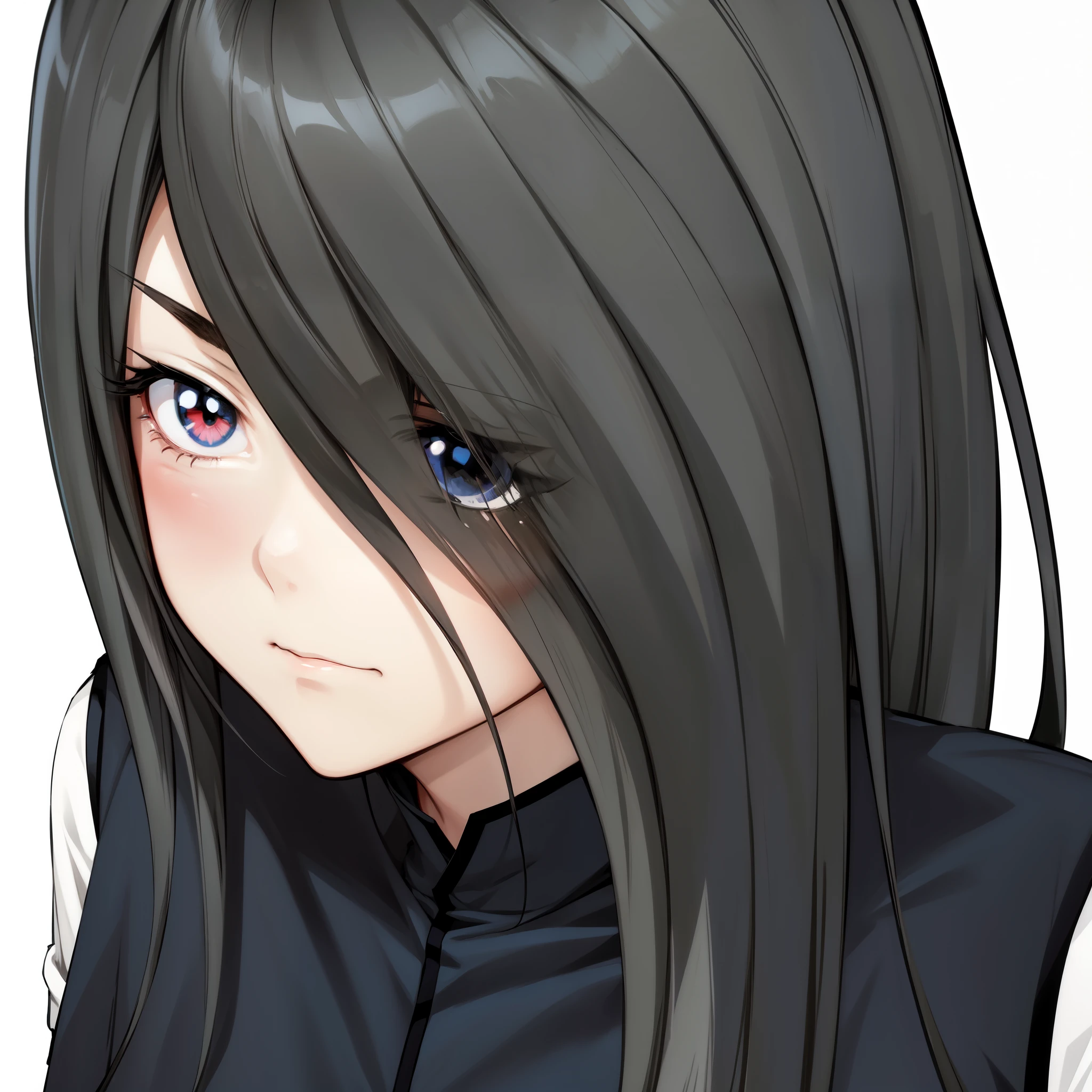 anime girl with long black hair and white shirt staring at camera, anime, she has dark hairs, anime style character, anime girl with long hair, close up of a young anime girl, female anime character, portrait of anime woman, in an anime style, young anime girl, emo anime girl, anime character,