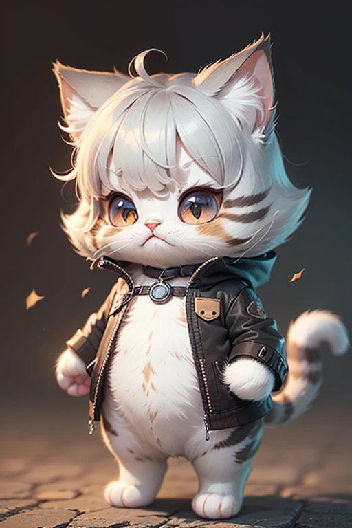 c4tt4stic, cute cat(Details of Munchkin's appearance、Body hair is light gray,、short legs), transparent background