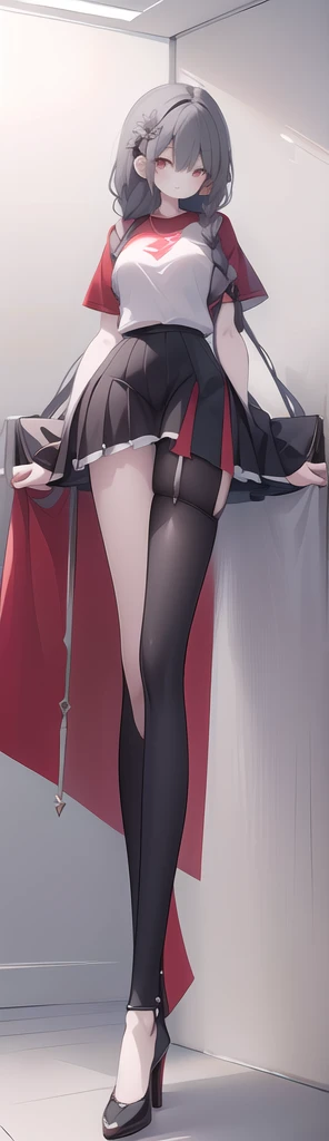 masterpiece,best quality,pyra,revealing dress,full body, large breasts exposed:1.2, dress, dress lift, pussy exposed, slim long legs:1.2, standing with spread legs, blush,