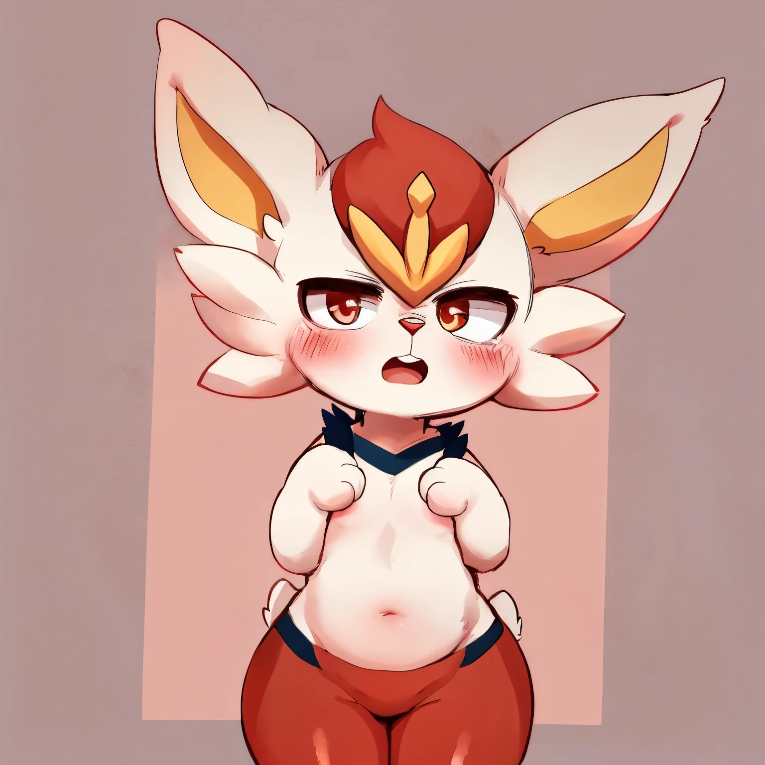 best quality,  cream the rabbit, anthro, red dress, ass,