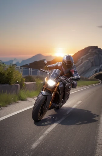 there are many people riding motorcycles on a track at sunset, racers, game illustration, game cg, detailed game art illustration, cycles 3 d render, background artwork, high speed action, motorcycle concept art, daniel maidman octane rendering, cycles4d render, motorbikers race in hell, race track background, octane cgsociety, game art