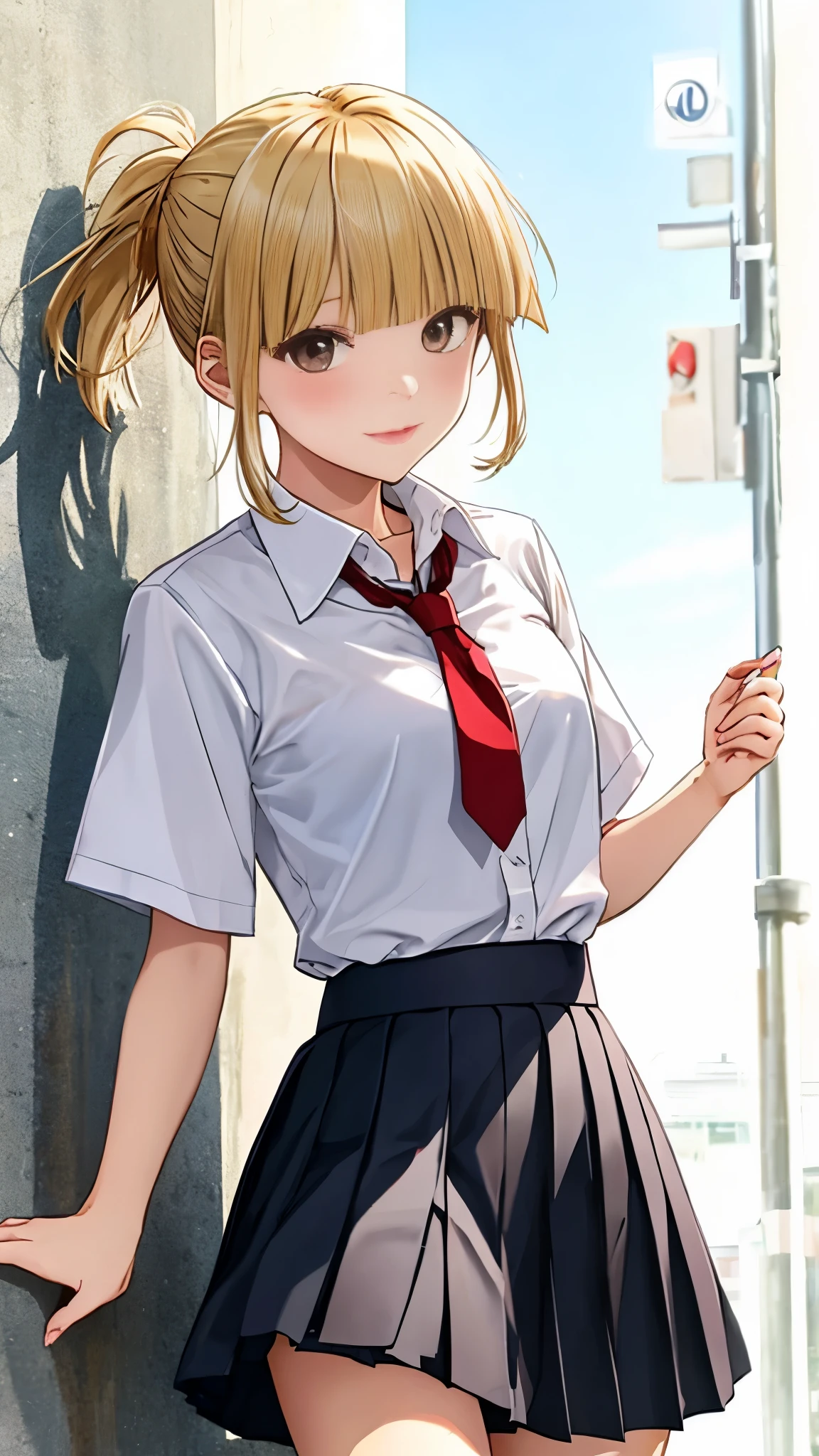 Himiko Toga, shirt, pleated skirt, small neckline