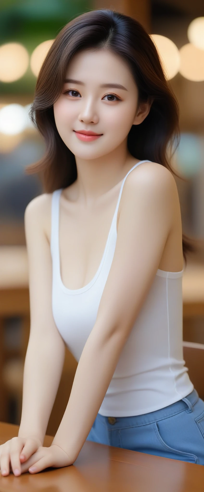 portlate、hiquality、A hyper-realistic、perspiring、perspiring、dressy、healthy、Smiling expression、Slender perfect figure、Japan Beauty、Beautiful eyes、Beautiful double、Beautiful skin、In the sauna