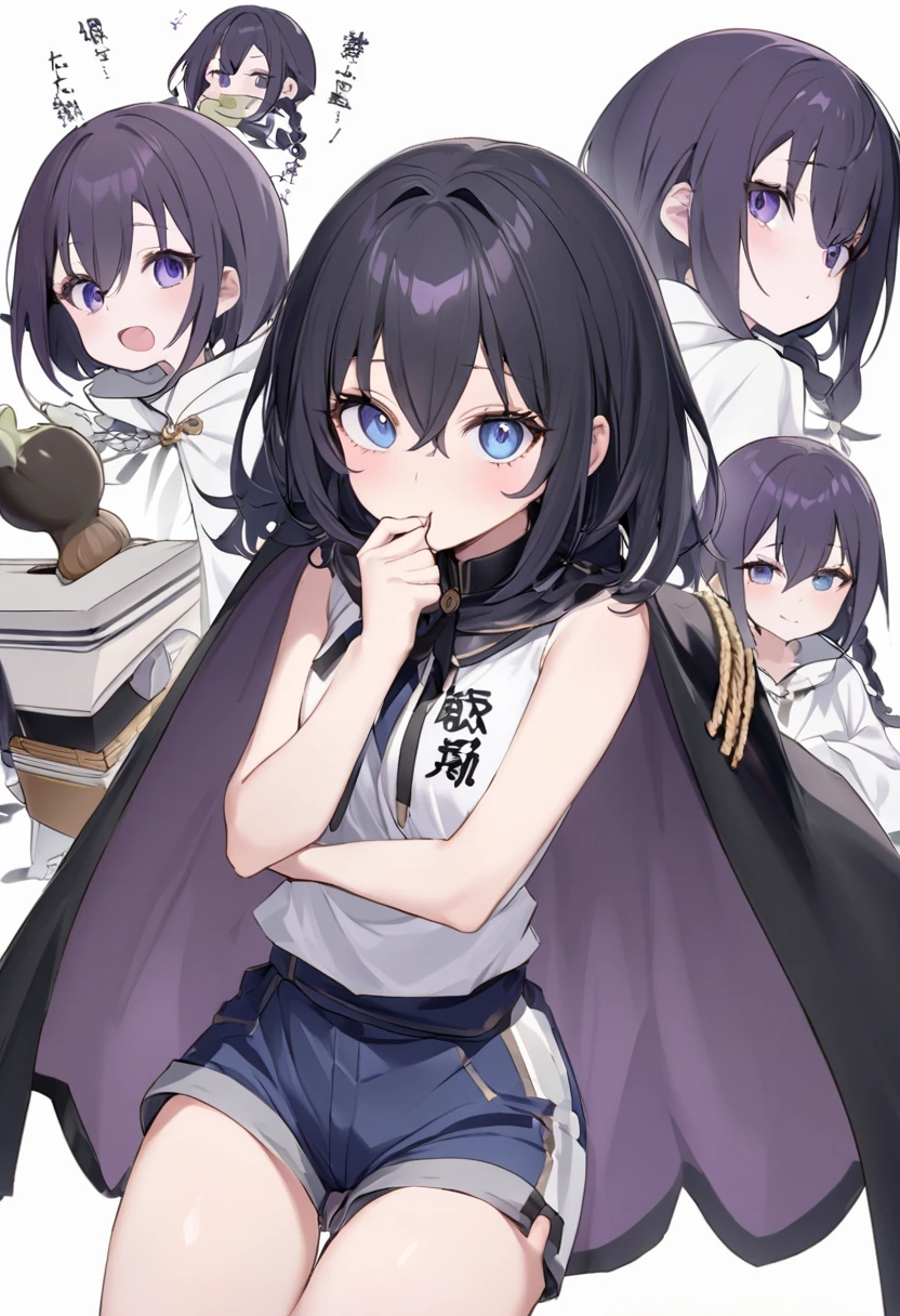 Reze tiene una figura bien proporcionada con un cuerpo voluptuoso, su piel es de tez clara. Ella es muy alta y esbelta, She has long black hair with purple tones in front of her waist with a few strands of hair framing her face up to her chin., dark blue eyes and voluminous eyelashes. 
En su cuello lleva una gargantilla con un alfiler de granada que sobresale de un lado, This is because she ate a devil fruit when she was a .. Su ropa es una camisa blanca de Marin y unos shorts negros, with a cape that said “Fleet Admiral” in Japanese kanji.