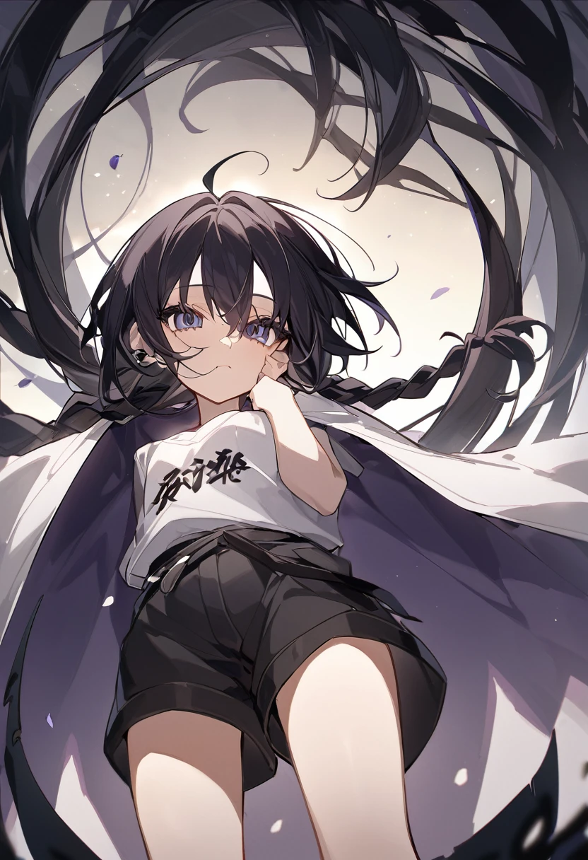 Reze tiene una figura bien proporcionada con un cuerpo voluptuoso, su piel es de tez clara. Ella es muy alta y esbelta, She has long black hair with purple tones in front of her waist with a few strands of hair framing her face up to her chin., dark blue eyes and voluminous eyelashes.
En su cuello lleva una gargantilla con un alfiler de granada que sobresale de un lado, This is because she ate a devil fruit when she was a .. Su ropa es una camisa blanca de Marin y unos shorts negros, with a cape that said “Fleet Admiral” in Japanese kanji.