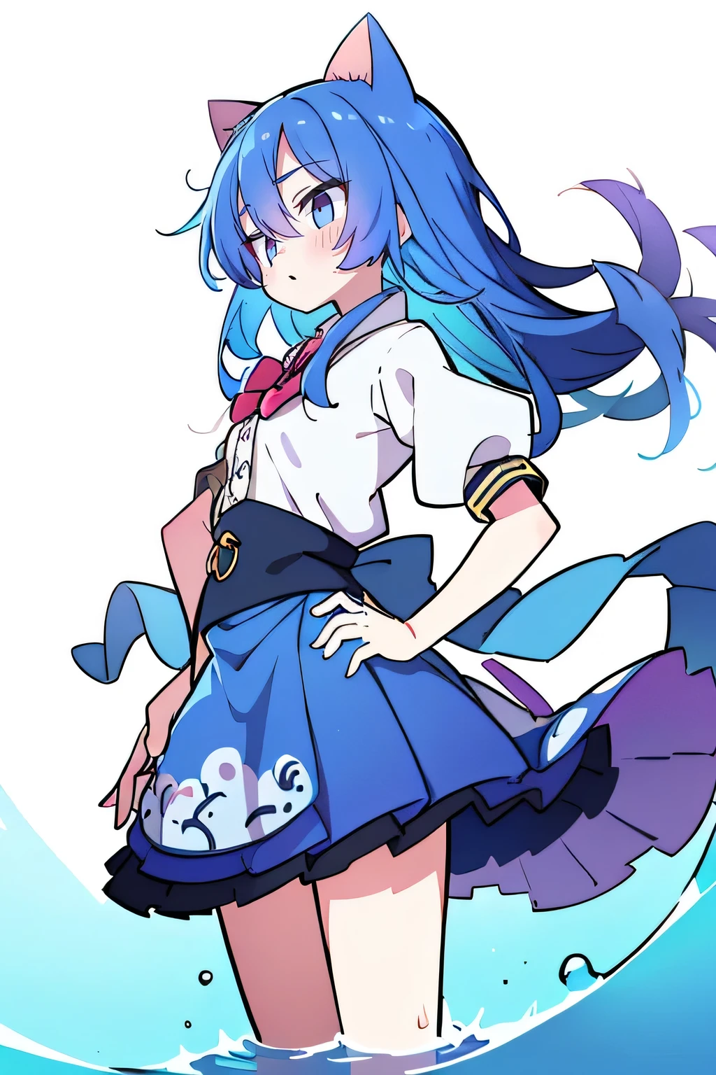 (masterpiece),best quality, expressive eyes, perfect face, 1girl,
Put your hands on your waist,fair, Gorgeous,Japanese cartoons,girl,lola,Hina Angel, blue hair, blue haired, floating clothes,Grab your waist, Grab your waist, hands on hips , hands on hips,sit, sit on ground, Legs on the ground, flat chest,cat ears,
