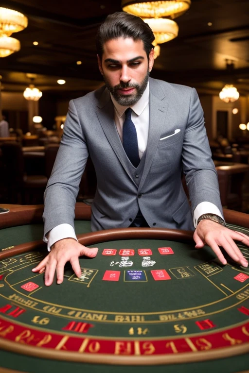 ((Mejor calidad)), ((obra maestra)), (detallado) hombre con fichas de casino en new york