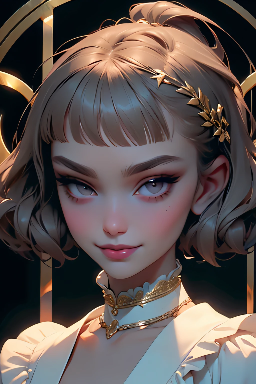 (dark brown eyes):1.2,intricate detailes、Terrible、The most beautiful forms of chaos like glasswork、Delicate、fleeting,,Estillo Petra Collins, Simsborg,Glass work、girl, Cute、Complex pattern、dynamic ungle、Transparency,Artistic,1 girl、gray hair、dark brown eyes、shining eyes、cropped top、skirt、parted lips、Estillo Petra Collins, Simsborg,Horny woman, cute type, cheerful, Serafuku, very short length white shirts with open chest, Very short pleated mini skirt, Spearard Leg, standing ceremony, enchanting smile, Unorganized resolution, best quality, ridiculous details,