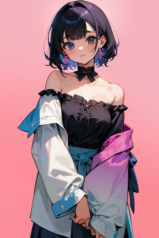 removed sleeve、off shoulder、cute、3×3