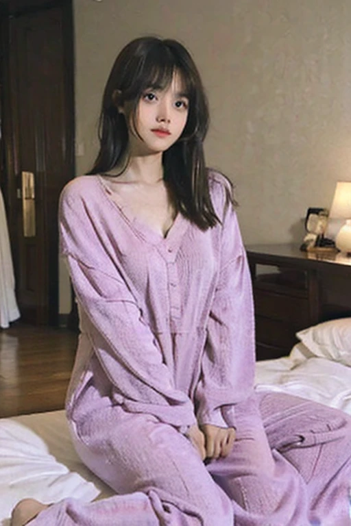 masterpiece, 1girl, beautiful bangs, full body image, wearing a nighty, about to sleep, in the bedroom, photo from phone, casual photo, beautiful eyes, beautiful facial structure. 