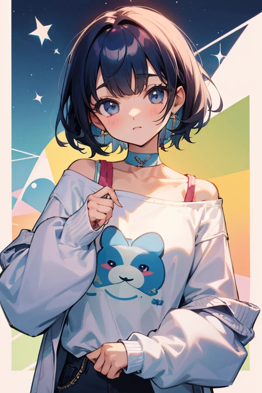 Off-the-shoulder sweatshirt、cute、3×3