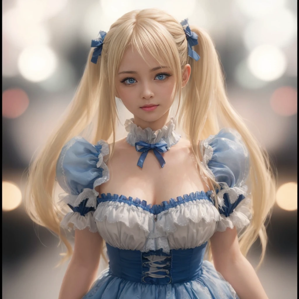 Marie Rose, blue eyes, (best quality,8k,UHD,realistic:1.37),beautiful detailed blue eyes,beautiful detailed face,long blonde hair,ultra-realistic texture,