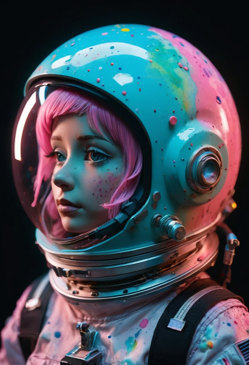 8K, ARTISTIC photogrAphy, best quAlity, mAsterpiece: 1.2), A (potrAit:1.2) Don Bluth Style ASTRONAUT nude pink Toon Doll, full body RAW candid cinema, cyan hair, 16mm, color graded portra 400 film, remarkable color, ultra realistic, sad admosphere, dark lighting, oppressive atmosphere, depressive colors, kodak portra 400, photograph,r, Natural Light, Pinhead lighgts, blur reflection, Brush Strokes, Smooth, abstract, Splatter, Oil On Canvas, rainbow colors, fractal isometrics details bioluminescens : a stunning realistic photograph of wet bone structure, 3d render, octane render, intricately detailed, titanium decorative headdress, cinematic, trending on artstation | Isometric | Centered
