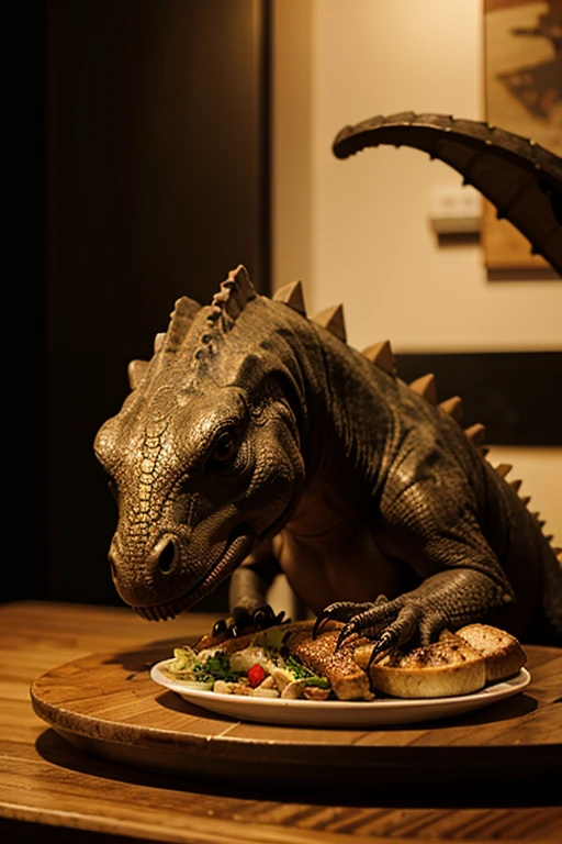Dinosaur having dinner