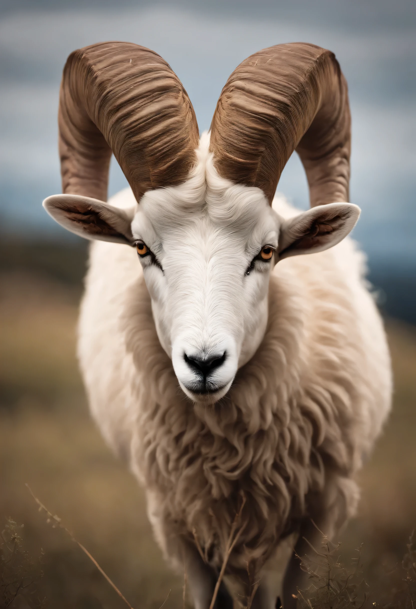 /image of an animal the ram with horns has very cute Disney-style fur