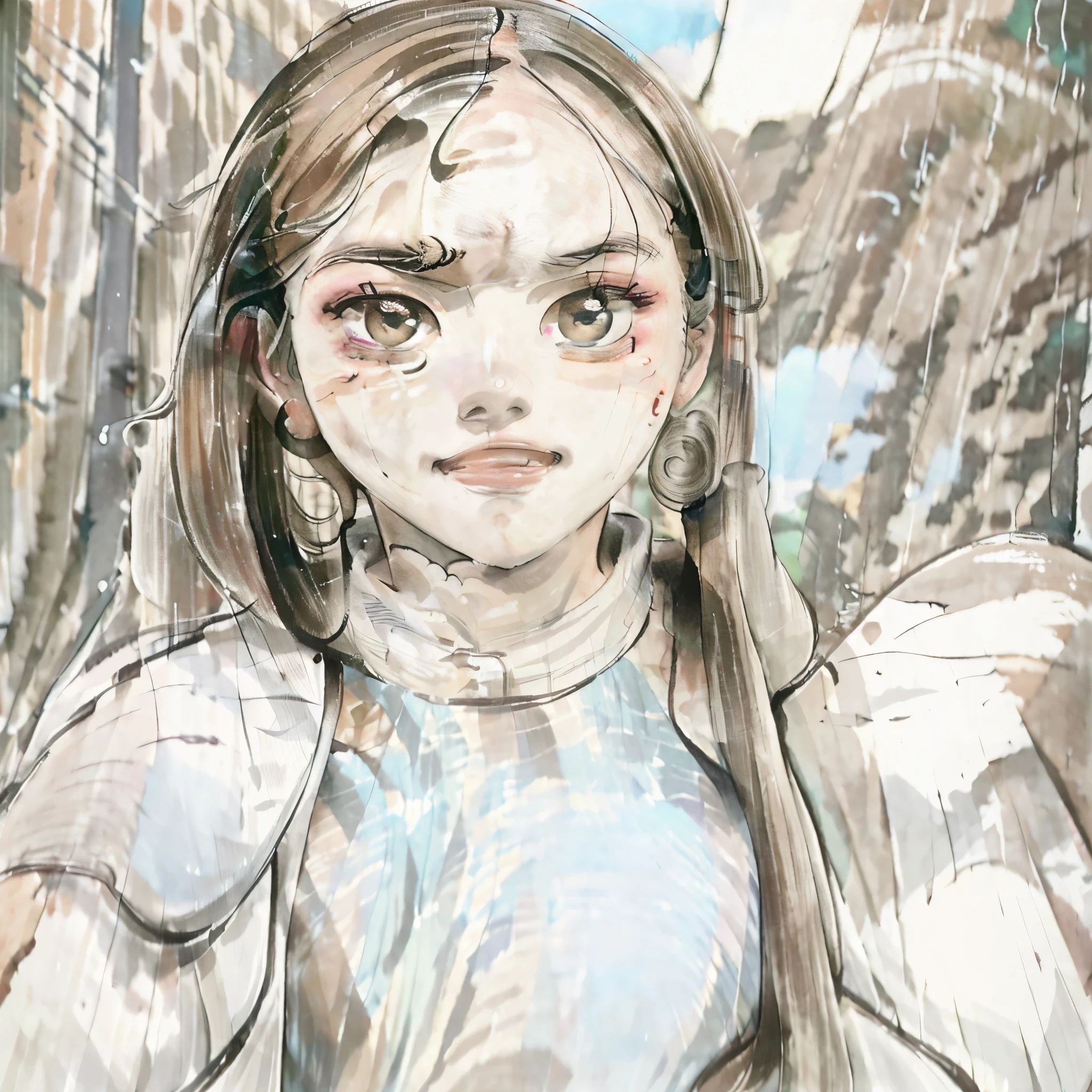 ((highest quality, 8K, masterpiece:1.3)), concentrated:1.2, perfect body beauty:1.4, buttocks:1.2, (layered haircut:1.2)), (rain, street:1.3), bandeau dress:1.1, Highly detailed face and skin texture, delicate eyes, double eyelid, whitened skin, long hair, (round face: 1.5)