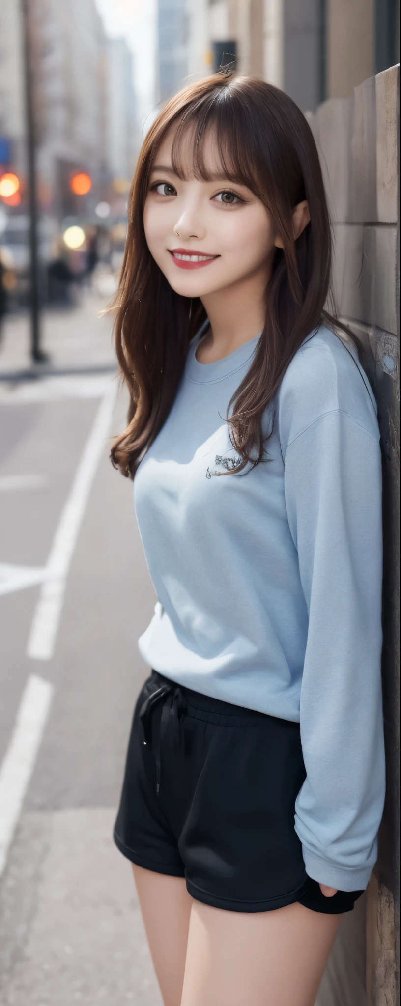 Zhu Ai_Villas，RAW photos，Brand photos，（highdetailskin：1.2），8k ultra high definition，digital SLR camera，gentlesoftlighting，high high quality，filmgrain，富士XT3，20 years old Asian woman，Wear simple clothes，T-shirt and skinny jeans，Detailed clothing details:1.3，perfect body figure，Super detailed facial details and skin，Fair and tender face and skin，二重まぶた，Super detailed eyes，Sweet smile:0.5，fully body photo