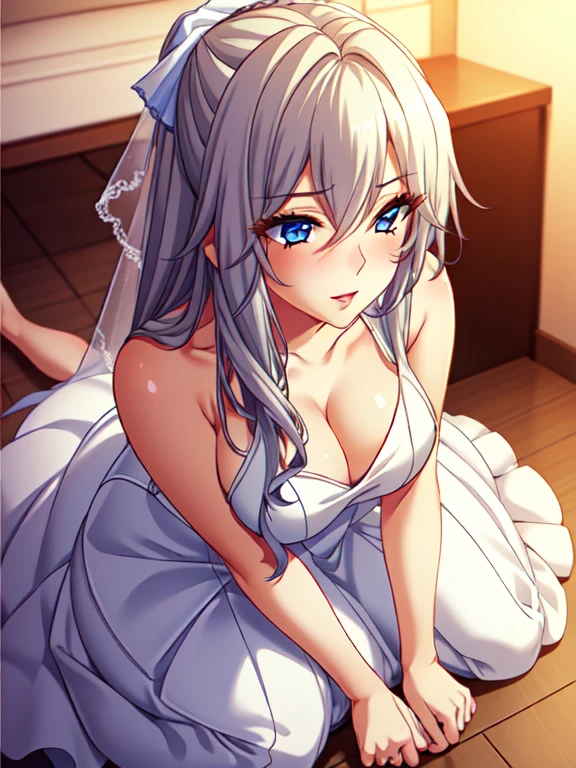 4 girls, harem, wedding dress, best quality, (8K), (4K),(masterpiece), (best quality), Very detailed, Game CG, Beautiful Body, Beautiful nose, Beautiful character design, perfect eyes, perfect face, (1 girl:1.2), (full_Body:1.3)