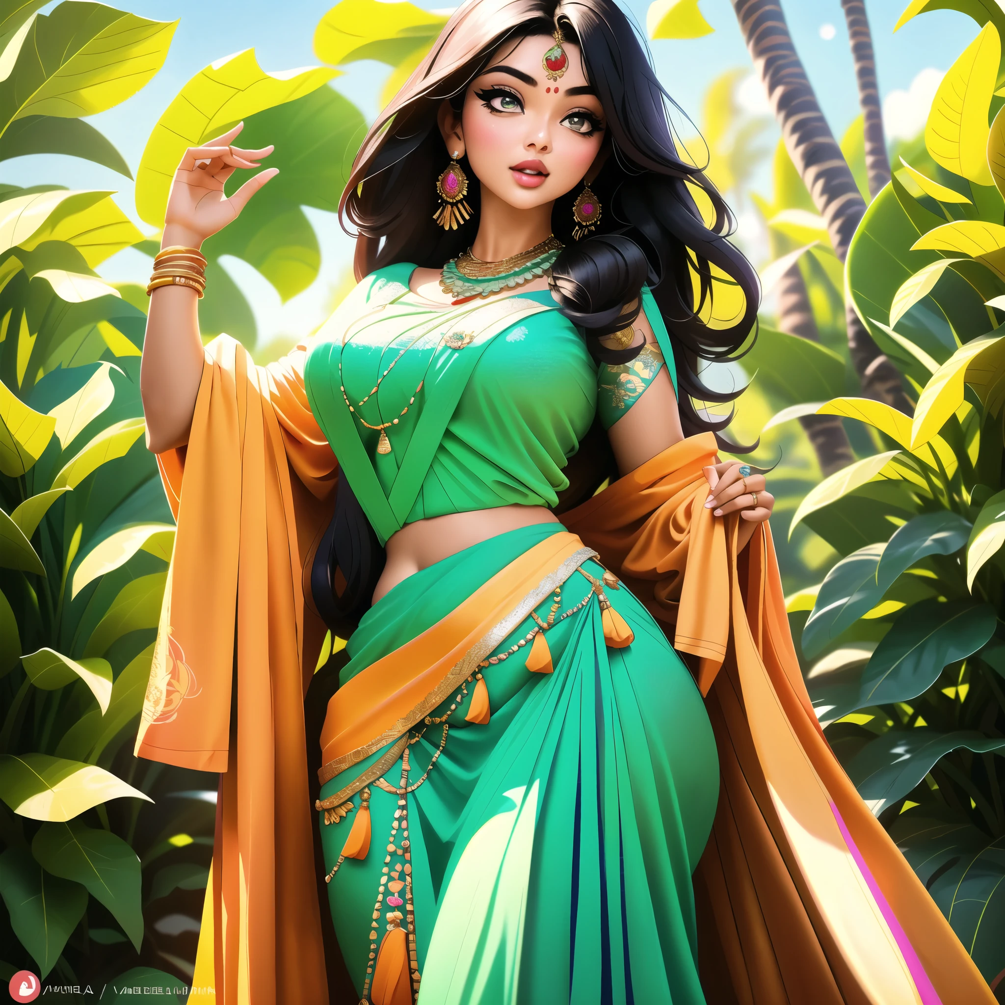 4k, beautiful, pretty face, , young, 20s, (masterpiece:1.2), (best quality:1.2), (tiny waist:1.3), wide hips, necklace, perfect eyes, White eyes, white pupils, perfect face, perfect lighting, (shy:1.2), introvert, looking away, blush, (1girl) , black hair, violet outfit, (straight hair), wide mouth, thick lips, india, Hinduism, indian clothes, a close up portrait photo of beautiful Ayesha Takia , Ayesha Takia , black hair, violet and white dress, orange clothes, white clothes, green clothes, indian flag dress, a woman in a sari posing for a picture in a park, sexy movie photo, sexy girl with dark complexion, indian super model, indian goddess, provocative indian, sexy girl, her belly button is exposed, she has a jiggly fat round belly, very attractive and beautiful, desi, curvaceous. detailed expression, tummy, curves!!, seductive lady