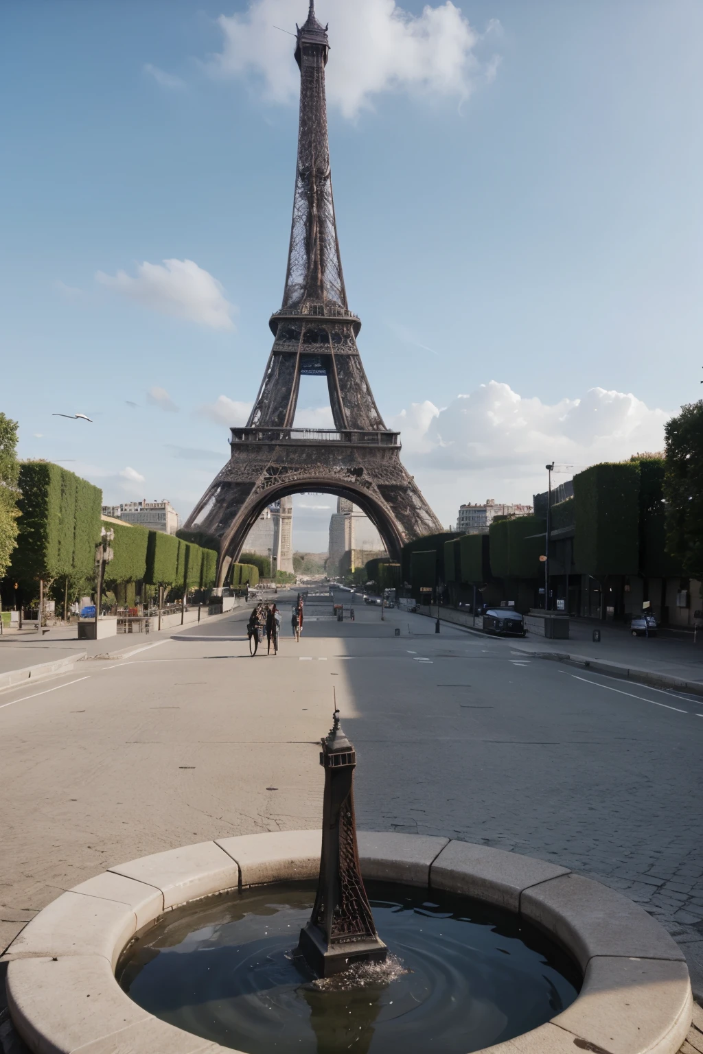 Eiffel Tower, 3D model , no background, 8k quility, frount look