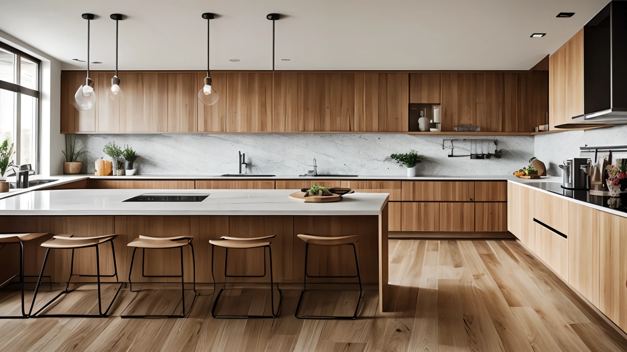Warm and modern kitchen