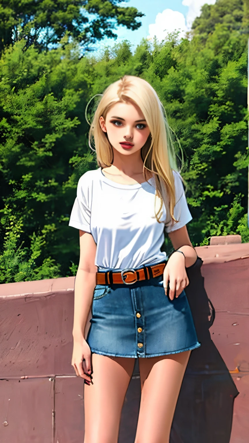 (masterpiece, best quality, ultra-detailed, best shadow), (detailed background, pastel fantasy), (beautiful detailed face), high contrast, (best illumination, an extremely delicate and beautiful), cinematic lighting, a pretty girl, perfect body, big thighs, miniskirt, clay like artstyle, kawaii style, pixar style, dynamic pose, dreamlike aesthetic,