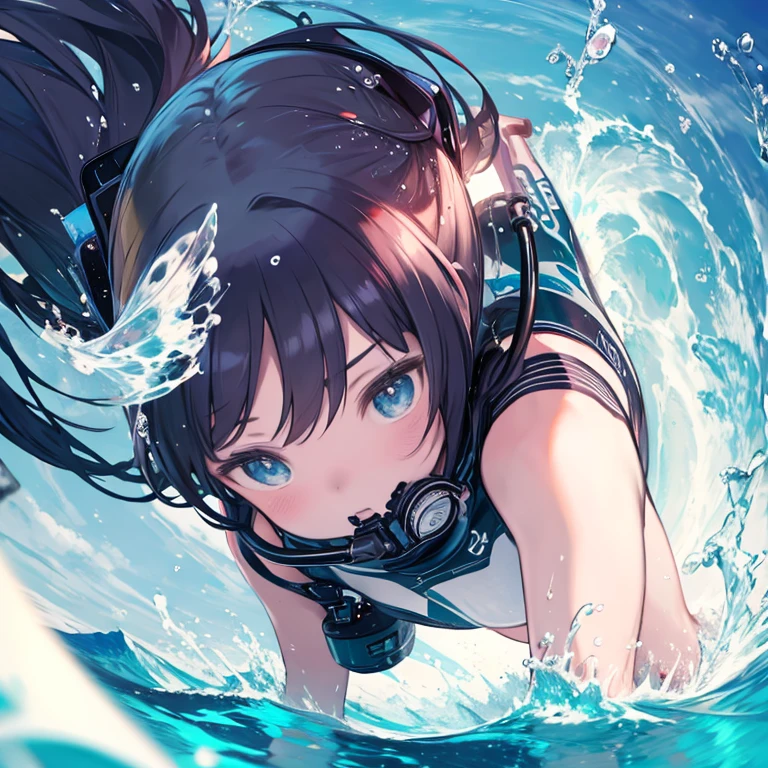 8K quality,(super masterpiece:1.3),Highest quality,Detailed Images,1 female,symmetrical beauty,android 21,10th Generation,Medium build,(smile,smile),(Brown Hair),(Thick eyebrows,Thick eyebrows),(Droopy eyes,Green Eyes,Green Eyes,Bright Eyes),(Large Breasts,F cupの胸),Tan Skin,(School Swimsuit),(Draw the whole body,Leg spread,Sit with your knees bent,Leg spreadする,Sitting on the ground),(background:Deep Underwater,Full body in deep water,Fantastic underwater),(Face directly towards the camera,Looking directly at the viewer,looking at the camera,The body faces the viewer,The body is facing the direction of the camera,Face looking straight into the camera).