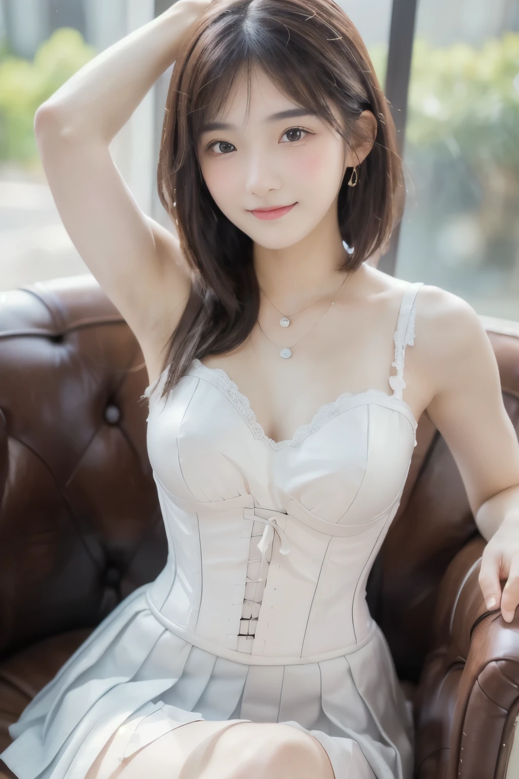 /*Quality writing*/
of the highest quality, 80 K, masutepiece, hyperdetailed face, very detailed lips, Detailed eyes, Realistic pupils,
BREAK,
/*Characters and expressions*/
(Extremely beautiful girl:1.3), Asian Girl, 1 girl, Light on Face, 18 years old, (((Very sweet smile))), (twintails hairstyle)
BREAK
/*garments*/
(Maids:1.1), See-through, Fluffy ruffles, (Maids:1.1), (bright pink:1.2), (Bewitching costumes:1.3), (White and yellow shades:1.2), (Extravagant ruffles and lace:1.2), (voluminous skirt:1.3), (Emphasized sufficient cleavage:1.1), (The most gorgeous necklaces in the world), (The most gorgeous earrings in the world)
BREAK  
/*Pose*/
(Bring your chest together with your hands), (Show panties:1.3), nice hand, Perfect hands, 
BREAK
/*Angular posture*/
(Sparkling night sky:1.2), (The atmosphere of a maid café:1.3),  Looking at Viewer