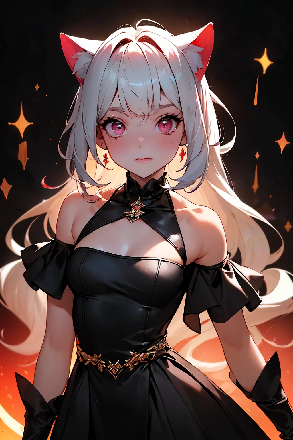 ,((long hair slightly wavy slightly past the shoulders, black bangs, small black pigtails on the sides, cute cat ears, beautiful thin red eyes,)),(obra maestra:1.2), Mejor calidad, (illustration:1.2),Enfoque ocular,(Resplandor magistralmente elaborado:1.3), (ultra detallado), hiper detalles, (delicado detallado), (Detalles intrincados), (cinematic light, Mejor calidad Backlights), clear line,Only women,(miedo,pesadilla,strain,suspenso,Asesinato), Only women, Cuerpo perfecto, (1 chica), (Cabello bioluminiscente brillante, brillantes ojos rojos brillantes), (together drenched in blood),(ropa translucida:1.1), ojos bien abiertos,together, (dynamic:1.2), ((constituir)), alto contraste, (Better lighting, un extremadamente delicado y hermoso), ((cinematic light)), vistoso,((Pintura al pastel con Photoshop:1.1)), horror, (cinematic masterpiece), feroz, poderoso, salpicaduras de sangre, absolutamente llamativo, ((salpicaduras de sangre coloridas en el fondo, dulux,)), ((caustic)), dynamic angle,hermoso brillo detallado, (cautivador),(Intricate and detailed cinematic background),aterrador, fondo adornado, detailed magic circle, esquivar color, desenfoque de movimiento ligero, salpicadura de sangre, luz negra arremolinada alrededor del personaje, profundidad de campo,black light particles,(vidrio roto),magic circle, grotesque scene, (holy war action scene, intrincado campo de batalla),(Matanza:1.1), Lluvia roja, (lloviendo sangre)