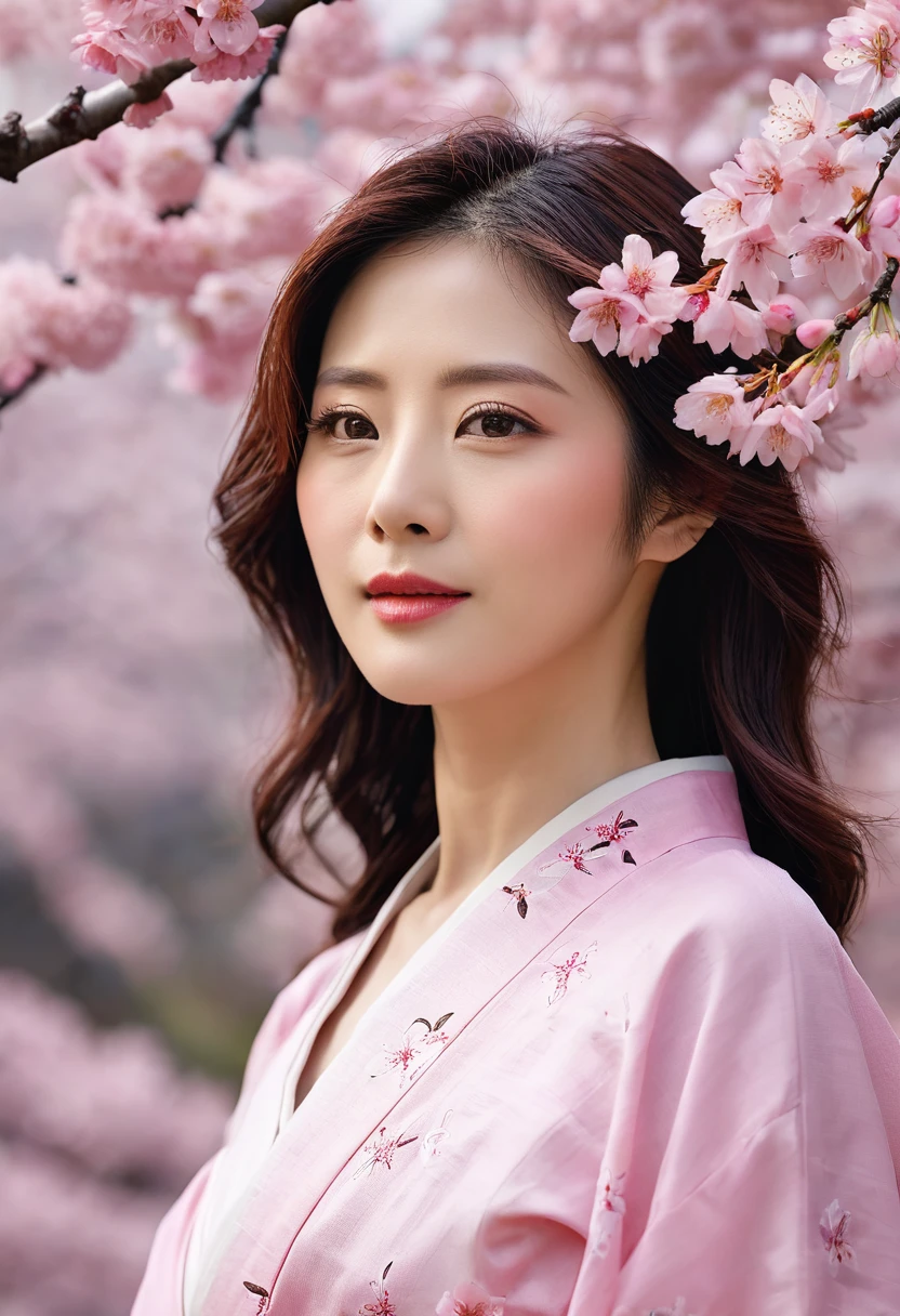 actress、cherry blossoms、genuine、photograph、High resolution