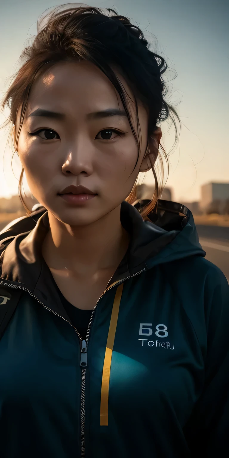 Beautiful mature Chinese female college student, Wearing a track suit, Outside track and field, ((Slim, small)), photoactual, photo, masterpiece, actual, realism, photorealism, high contrast, photoactual digital art trending on Artstation 8k HD high definition detailed actual, detailed, Texture, hyper detailed, actual Texture, armature, best quality, ultra high resolution, (photoactual:1.4),, High resolution, detailed, raw photo, Sharp Re, by lee jeffries nikon d850 film stock photograph 4 kodak portra 400 camera f1.6 lens rich colors hyper actual lifelike texture dramatic lighting unrealengine trending on artstation cinestill 800,