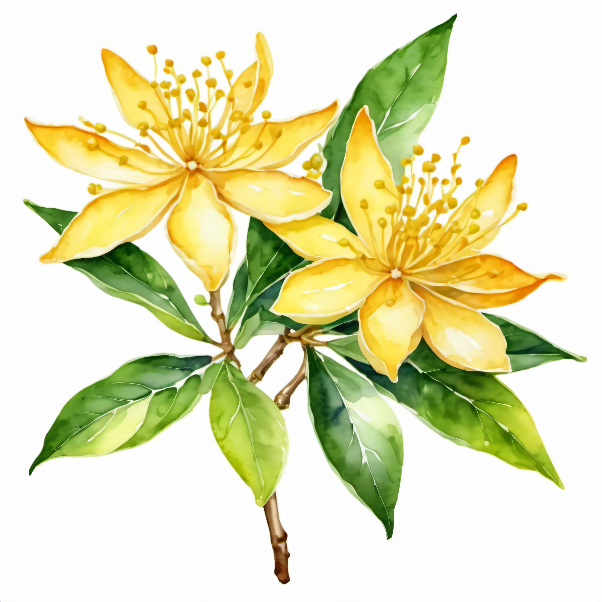 A sweet-scented osmanthus petal,Petals close-up,fine,watercolor,Fresh and clean