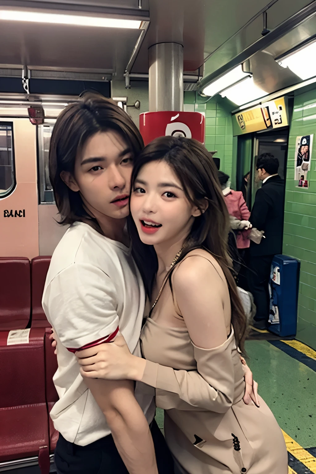 Anime beautiful teen man, and beautiful teen girl