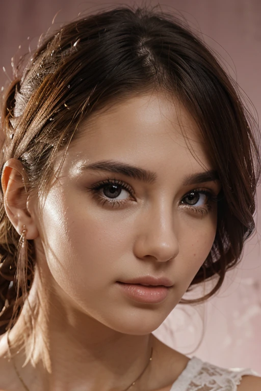 (Absurd, High Resolution, Ultra Detailed), 1girl, Solo, Very Detailed Eyes, (Official Art, Beauty and Aesthetics: 1.2), (Fractal Art: 1.3), White Pink Color Scheme, Most Detailed