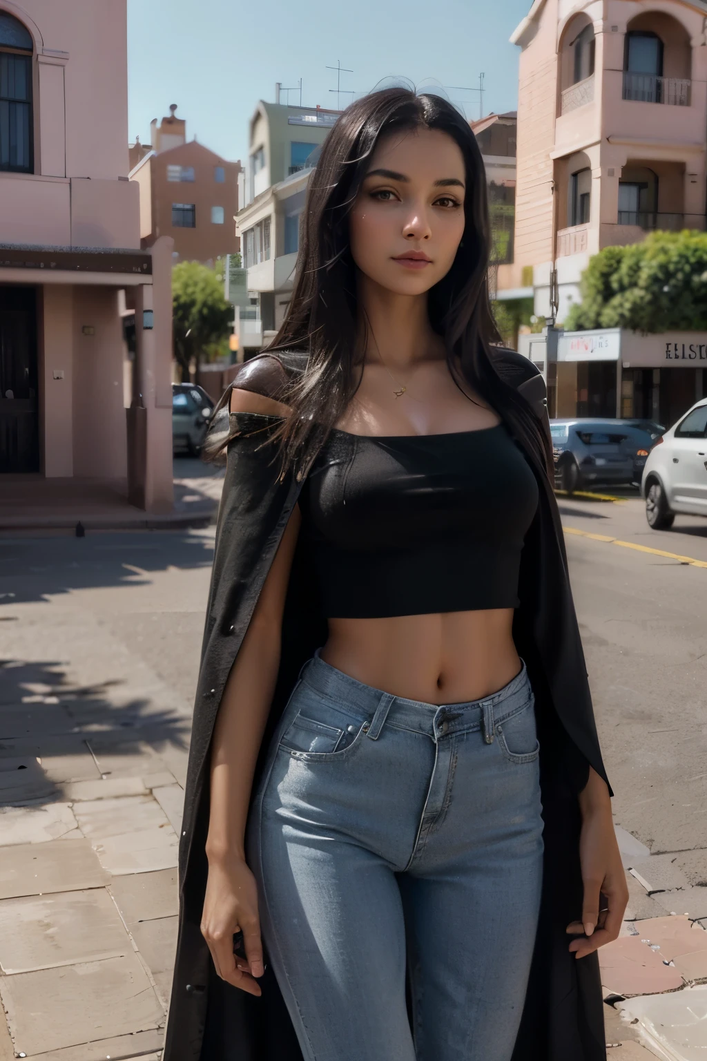 ( High Resolution, Ultra Detailed), 1girl, Solo, (Beauty and Aesthetics: 1.2), Most Detailed(girl) (skinny) (realistic) (black hair) (photo realism) (beautiful) (daytime) (South Africa) (casual wear) (Cape town) Johannesburg