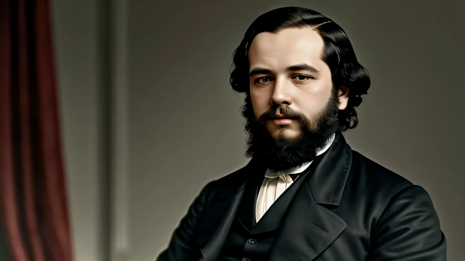 no beard，young、Karl Marx at age 18，Color HD pictures