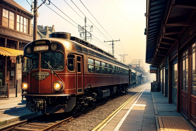 steampunk、steam locomotive、bus、