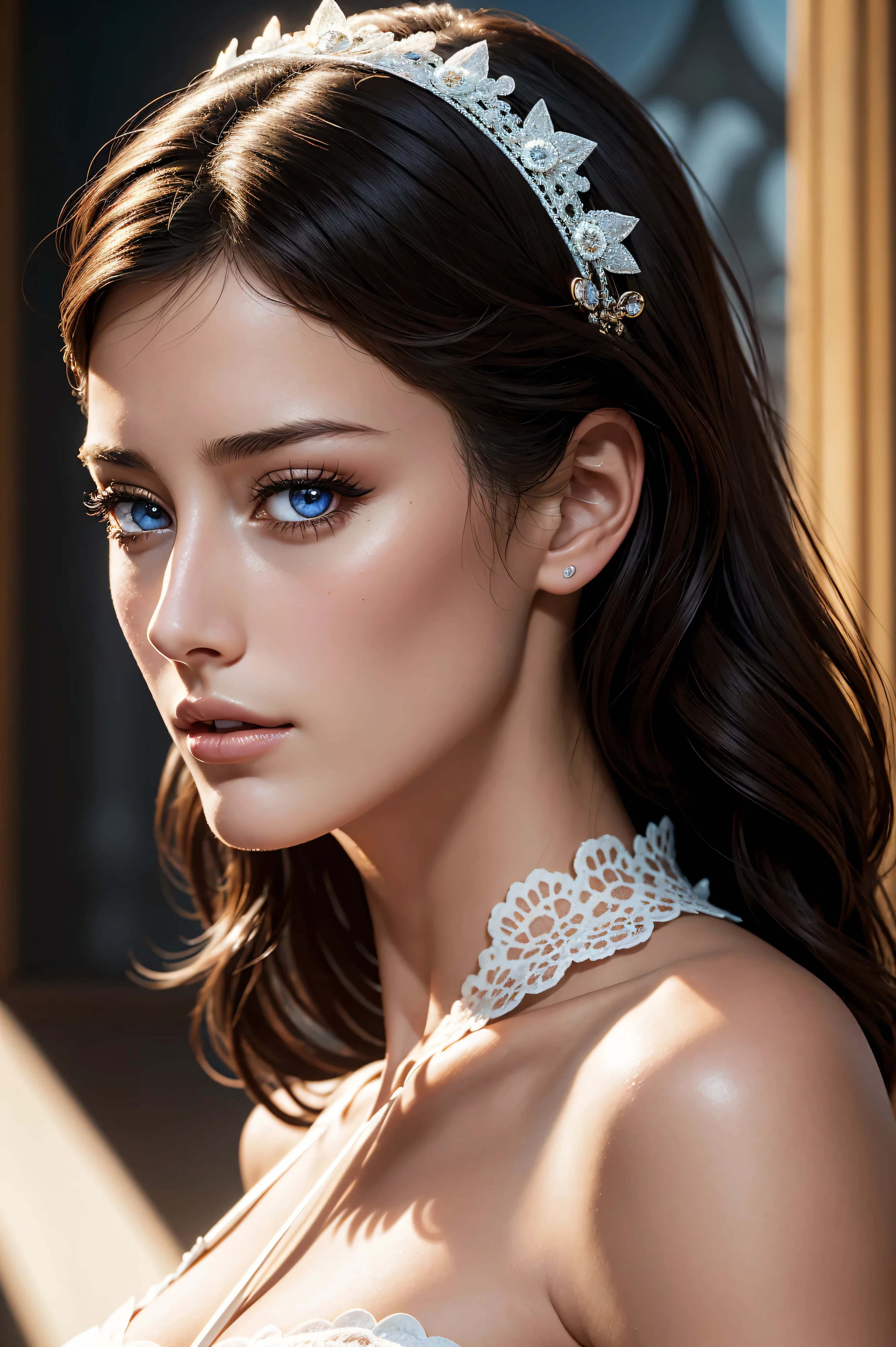 Alejandra Guilmant, wearing hello kitty costume transparent. professionally retouched, soft lighting, realistic, smooth face, perfect eyes, sharp focus on eyes, 8 k, high definition, insanely detailed, intricate, elegant. against the background of the Disney castle.