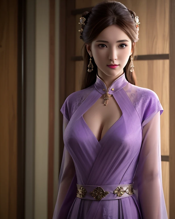 best quality, masterpiece, highres, china dress,hair ornament,necklace, jewelry,Beautiful face,upon_body, tyndall effect,photorealistic, dark studio, rim lighting, two tone lighting,(high detailed skin:1.2), 8k uhd, dslr, soft lighting, high quality, volumetric lighting, candid, Photograph, high resolution, 4k, 8k, Bokeh, (hyperrealistic girl), (illustration), (high resolution), (8K), (extremely detailed), (best illustration), (beautiful detailed eyes), (best quality), (ultra-detailed), (masterpiece), (wallpaper), (photorealistic), (natural light), (rim lighting), (detailed face), (high detailed realistic skin texture), (anatomically correct), (solo), (1 girl), (high detailed realistic hair), (caramel hair:1.35), (heterochromic eyes), (detailed eyes), (purple eyes:1.37), (sparkling eyes), (realistic big breasts:1.5), (exposed nipples breasts:1.35), (long legs), (slender abs), (dynamic pose), (closed tiny mouth:1.3), (nsfw), (concentrated expression), (topless)